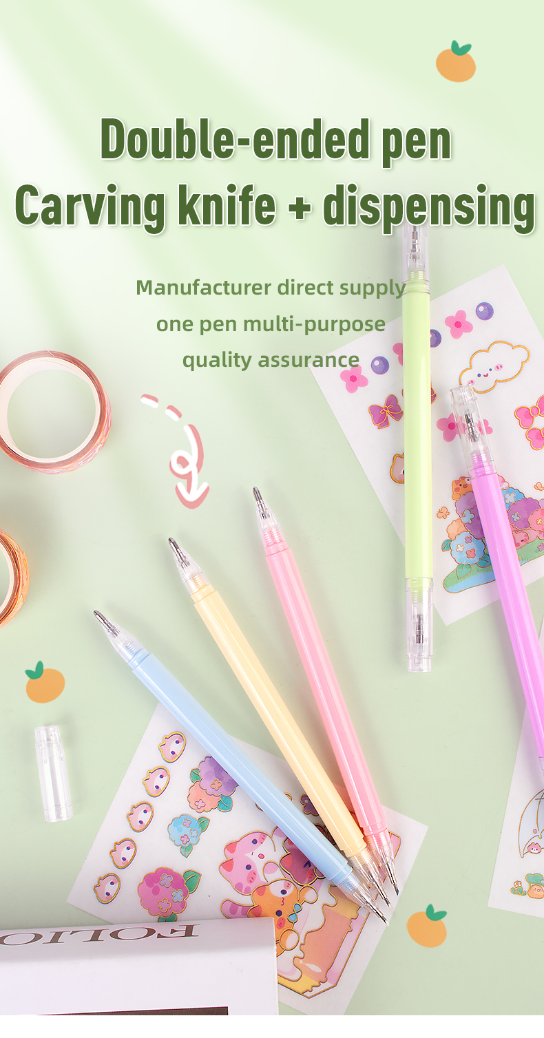 Plastic ABS TPR Handle ZEQUAN Multifunctional Dual Purpose Pen Cutter with Knife and Gel