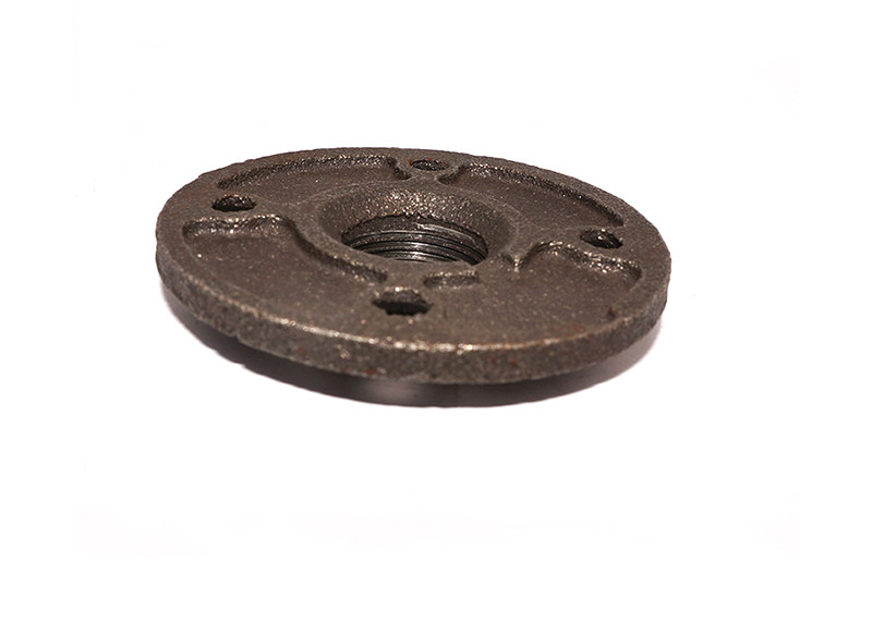 Customized Npt Malleable Cast Iron Fittings / 3/4 Inch Black Malleable Floor Flange