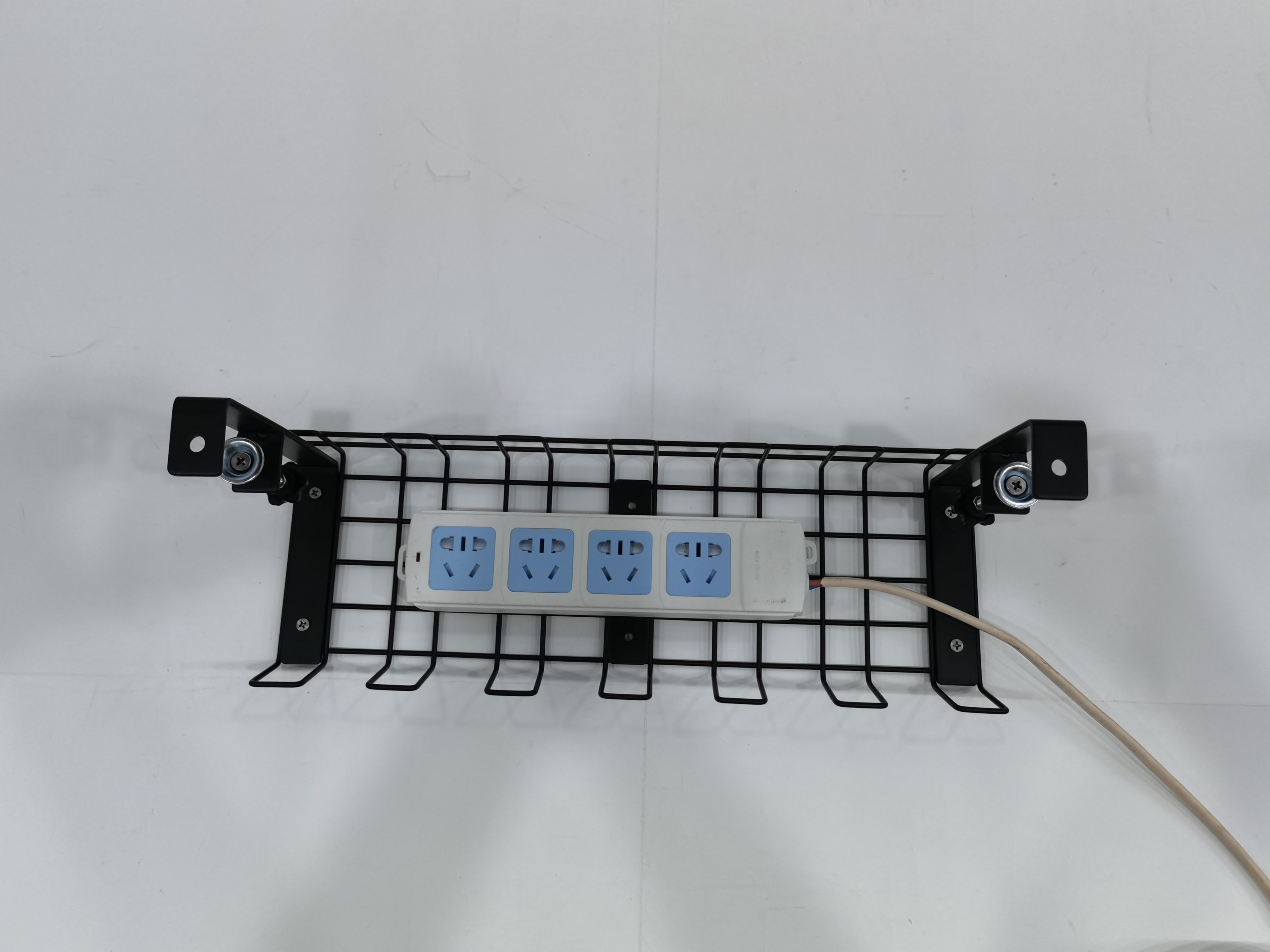 Adjustable Cable Management Tray for Desk No Drilling Required Large Space Metal Tray