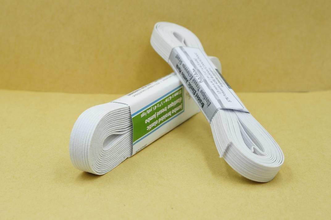 White 70 Yards Length 1/4" Width Braided Elastic Band White Heavy Stretch Knit Elastic