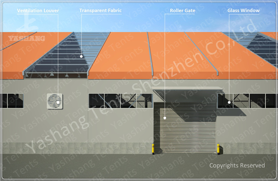 Customised Orange Warehouse Temporary Storage Shelters Huge Tent Rentals Eco Friendly