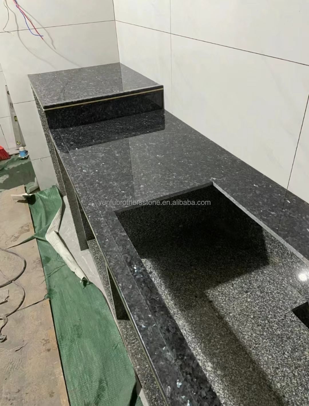 Modern Blue Granite Stone Slabs Prices for Natural Blue Pearl Countertop Renovation