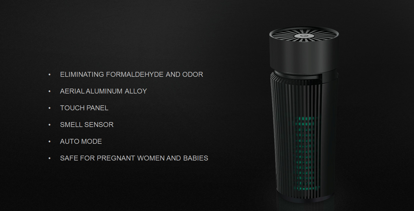 Car Odor Air Filter Smoke Dust Pollen Removal With Replaceable Filter