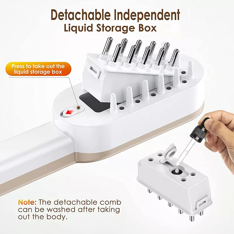 New Metal Teeth Design Hair Loss Treatment Ems Laser Vibration Massage Electric Hair Regrowth Comb With Liquid Guide