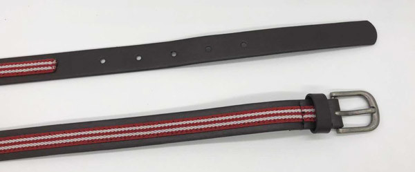 Brown PU Childrens Leather Belts 1.8cm Width With Anti Silver Buckle