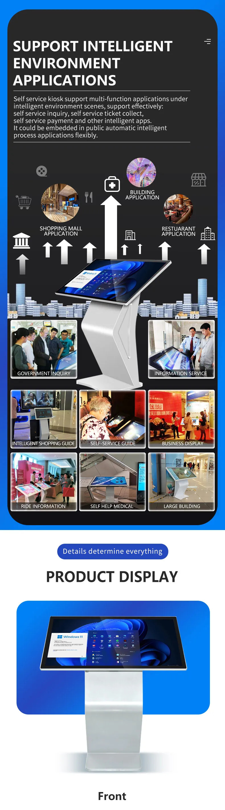 49 inch Capacitive Printing Multifunction Self Service Terminal Self Service Query Kiosk