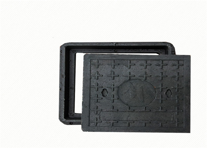 Anti Impact Square Cast Iron Drain Cover Locking Hinge Manhole Cover Black Color