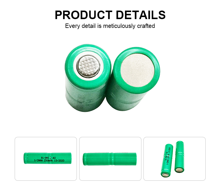 Energy Storage Nickel Rechargeable Battery 2.4v 230mah Nimh Battery Pack CE
