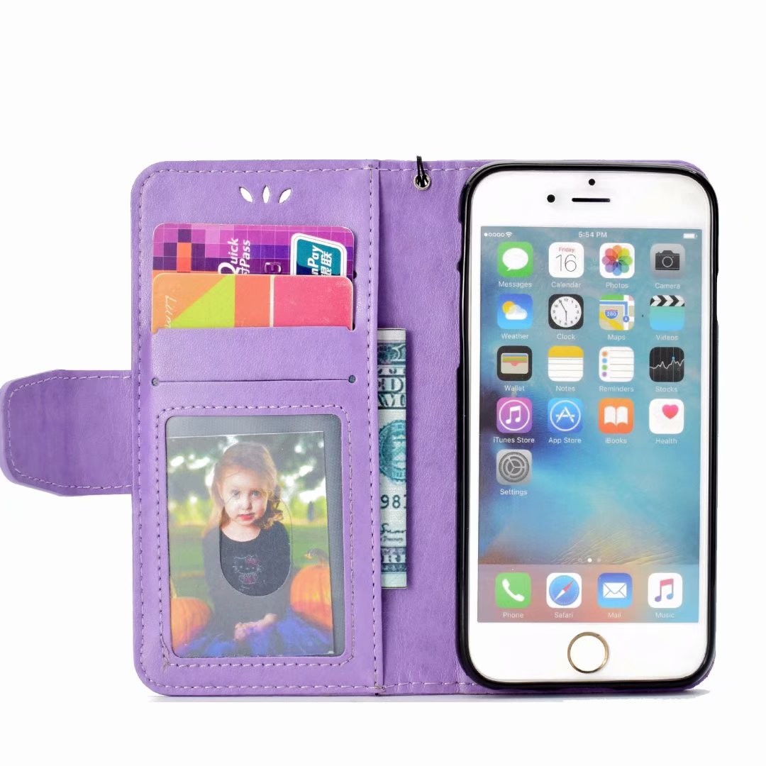 Embossed Mermaid Mariner Spirit Leather Wallet Case for iPhone