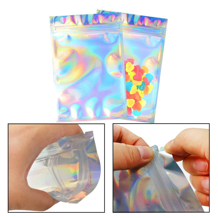 Holographic OPP Aluminum Foil Bag Food Packaging Use Smell Proof