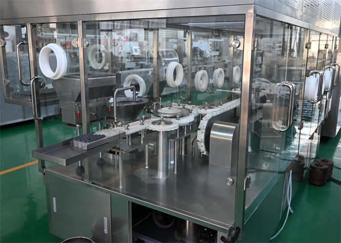 Electronic Stainless Steel Automatic Vials Filling Line for 2-100ml Round Bottle Packaging