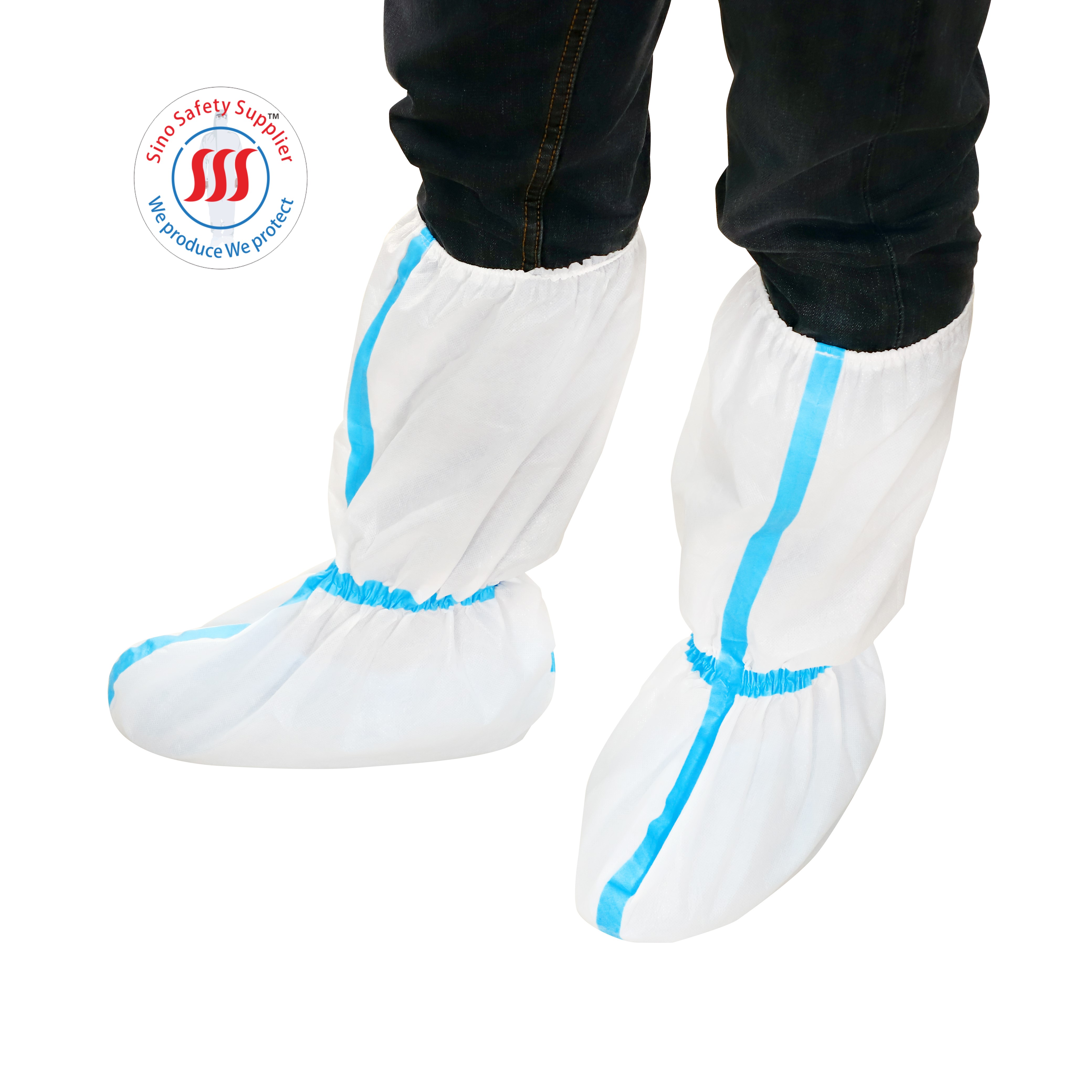Non Slip Surgical Boot Cover SF Microporous Film Disposable Shoe Covers For Health