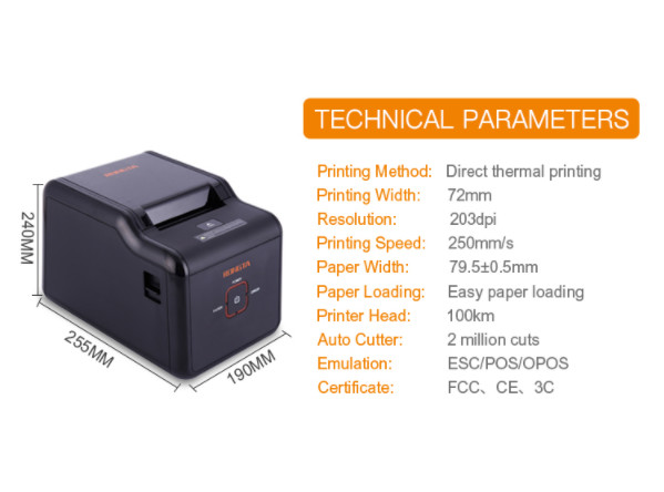 Barway 80mm 203dpi High Speed Line Printer 250mm/s Pos Billing