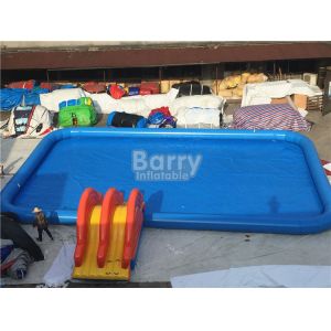  Rectangle Shape Inflatable Pool With Small Slide For Water Ball Or Paddle Boats Manufactures