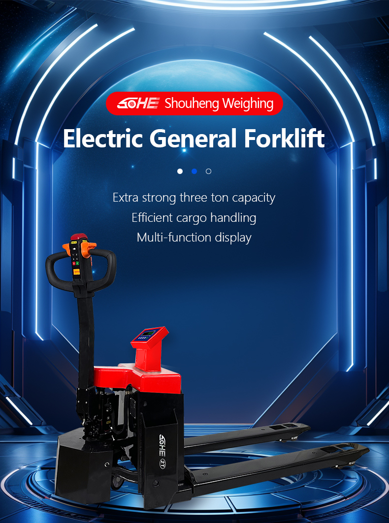 Battery-Powered SOHE 1-3 Ton Narrow Electric Pallet Truck with Scale and LED Display