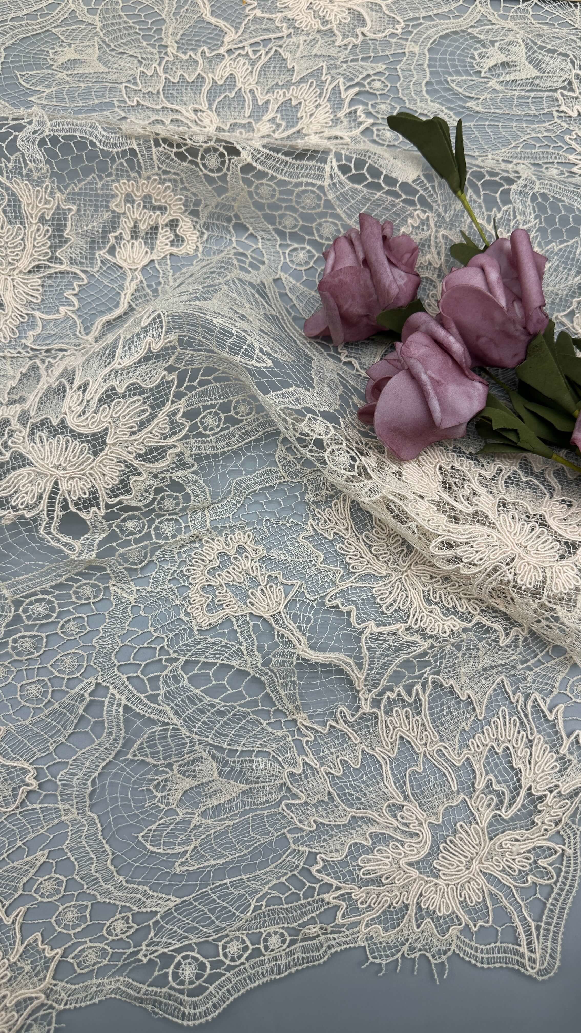 Leafy Sequin Embroidery Lace Fabric Fabric Durable and Elegant Embroidery Lace Fabric Wedding Party Occasions Embroidery Fabric