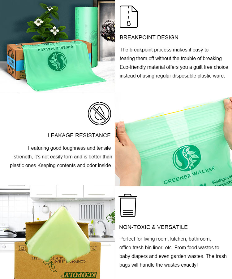 Bagease Bagplastics Biodegradable polythene cassava grocery bio carry degradable plastic bag corn starch shopping bags