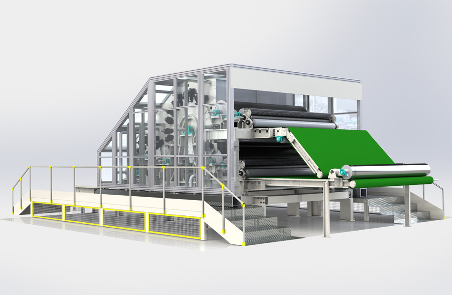 HONGYI 2500mm Double Cylinder Nonwoven Carding Machine for Wool