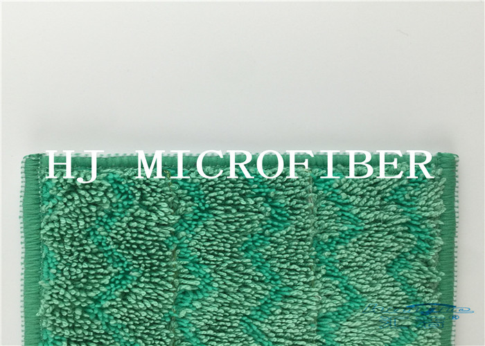 W Shaped jacquard Microfiber Wet Mop Pads 80% polyester 20% polyamide