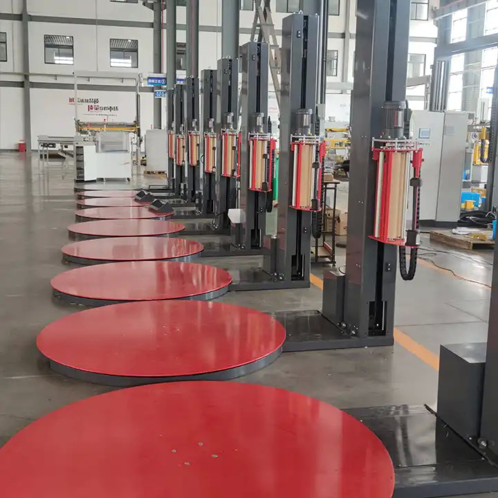 Automatic Conveyorized Turntable Stretch Wrapping Machine Pallet Stretch Film Pre-Stretch Wrapping MachinePallet Wrapper