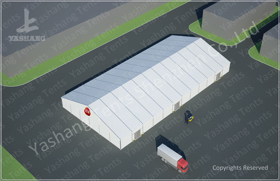 Durable Removable Outside Aluminum Storage Tent , Temporary Tent 30X60 M Flame Retardant in Food Industry