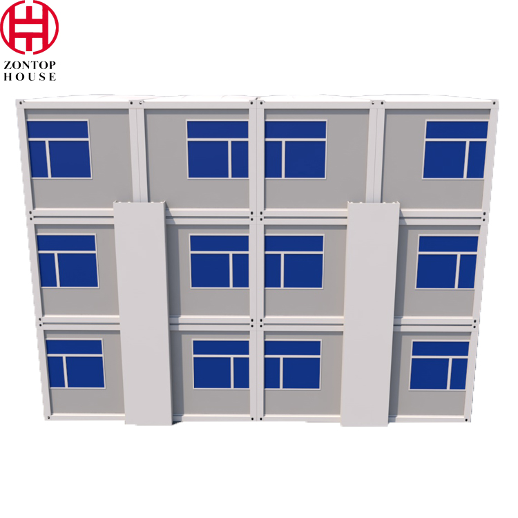 Zontop China 4 Bedrooms Luxury Prefabricated Modern Quick Concrete 20ft Container Homes 2 Story Prefab House