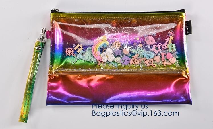 EVA High Quality Holographic neon New Design Custom PVC Jelly Bag Cosmetic Custom Make up Bag for Women BAGEASE PACKAGE