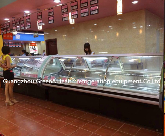 Refrigerated Fan Cooling Fresh Butcher Display Fridge With Wheels 220V