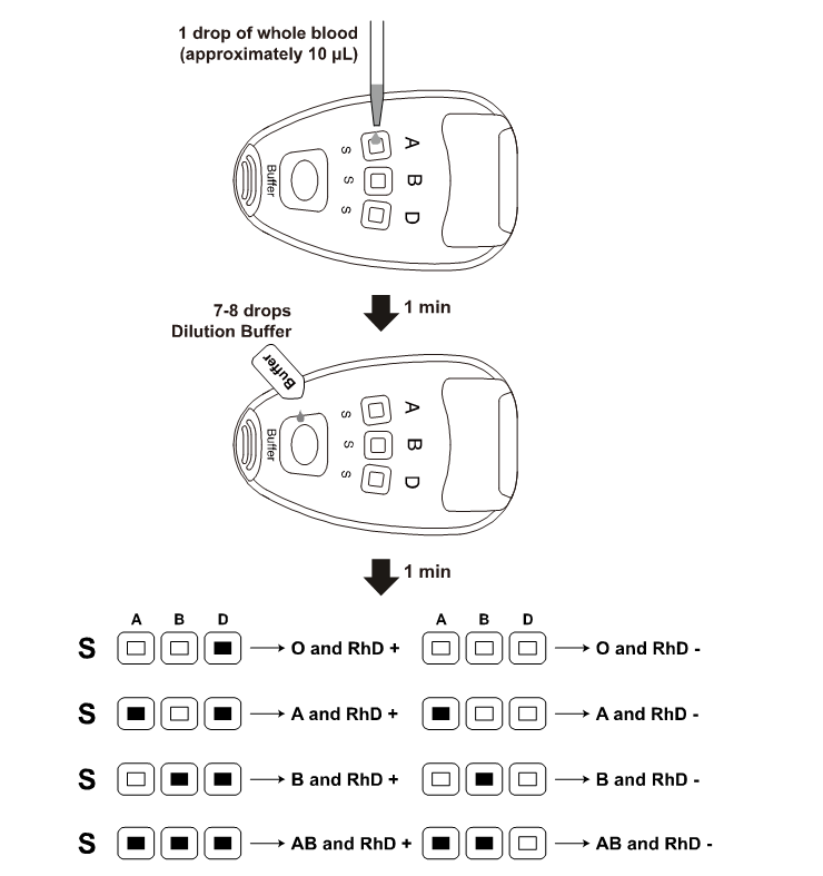 Blood Type ABO RhD Blood Grouping Test Fast Results