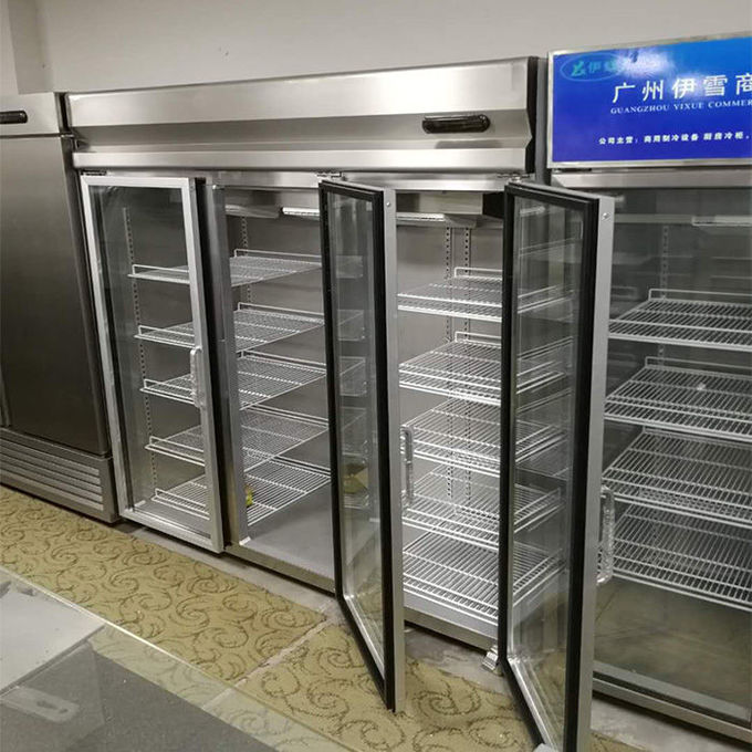 Air Cooling 650W 3 Door Upright Glass Door Chiller