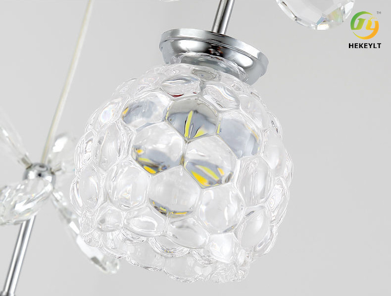 Modern Minimalist LED Luxury Crystal Candle Chandelier For Dining Living Room