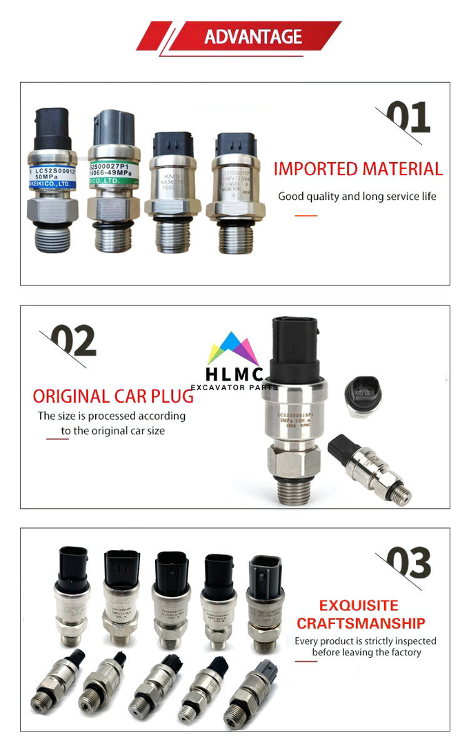 YN52S00016P3 Excavator Electrical Parts Low Pressure Switch SK200-6 Excavator Pressure Sensor