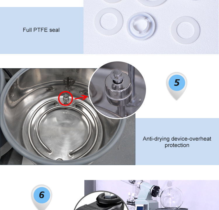 ISO LCD Control Panel 2KW Lab Rotary Evaporator