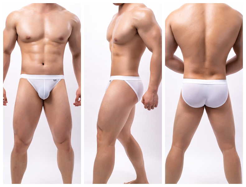 Woven Mens Underwear Patterns Solid Breathable Men Pouch Underwear
