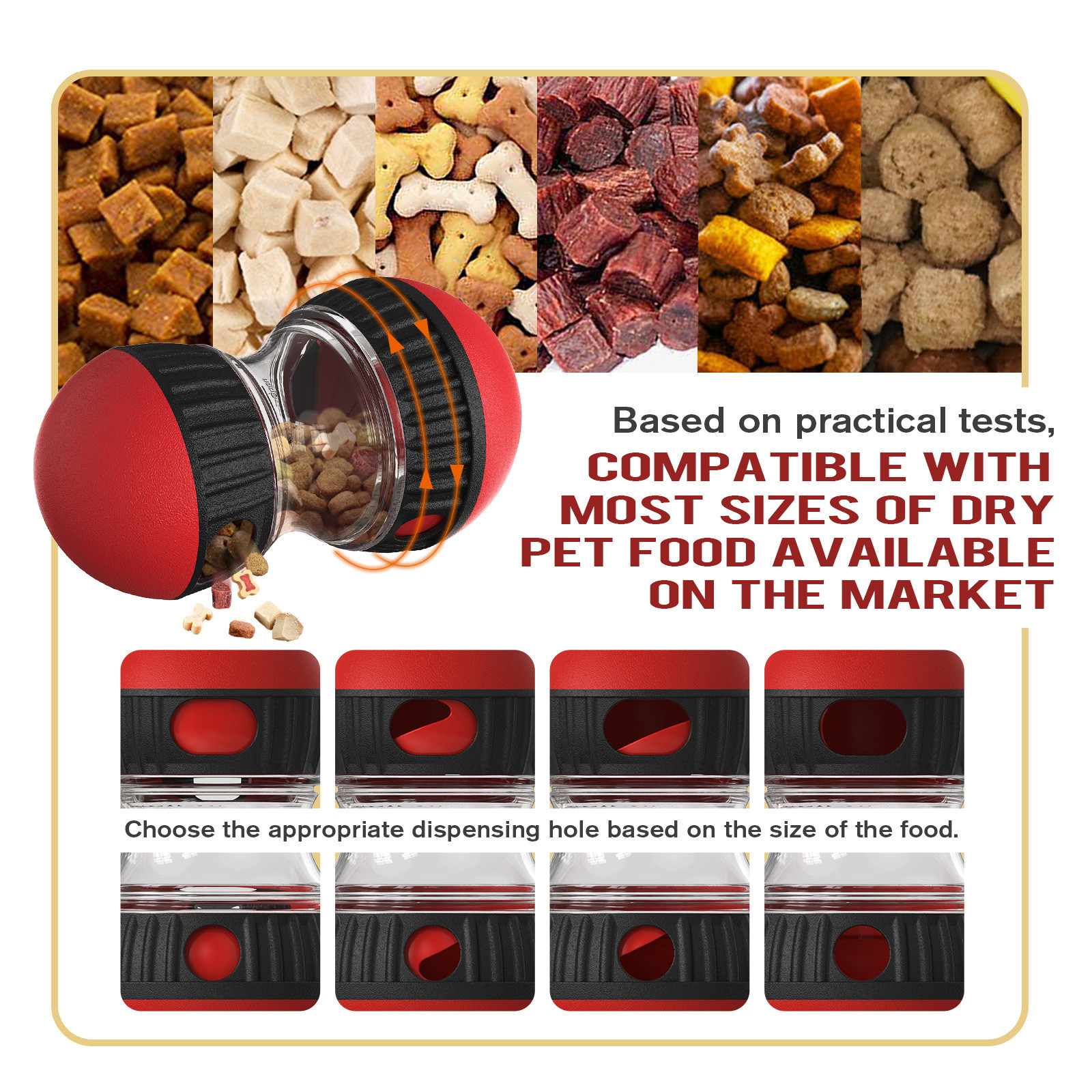 Durable Rotating Treat Dispenser Dog Toy - Super Ball Edition