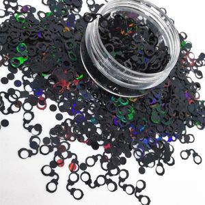 Customized Color Glitter Shapes Quicksand Handcuffs and Stethoscope Sequin