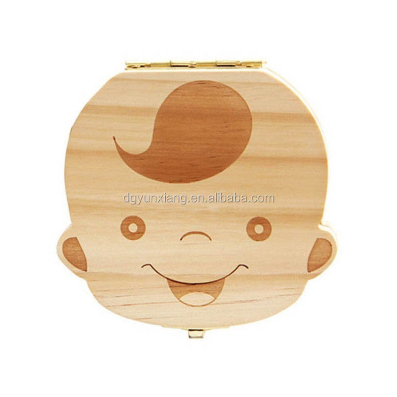 Amazon hot sale Wooden Baby Tooth Box and Tooth Holder with gift packing box
