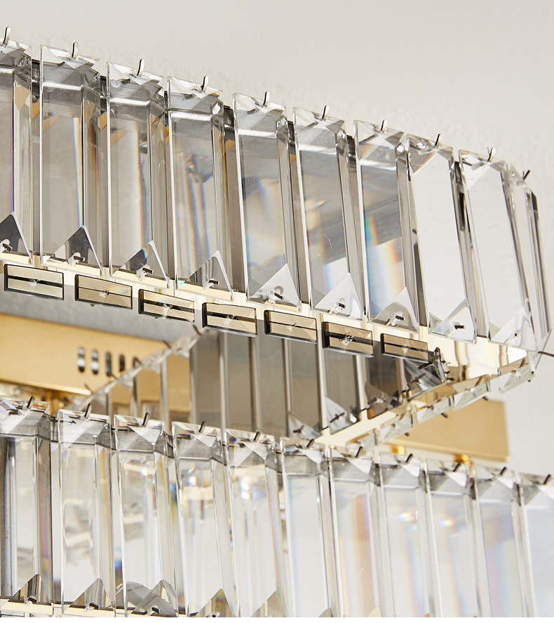 Luxury Living Room Smart Led Chandelier Modern Hall Glossy K9 Crystal Ceiling Chandelier(WH-CA-104)