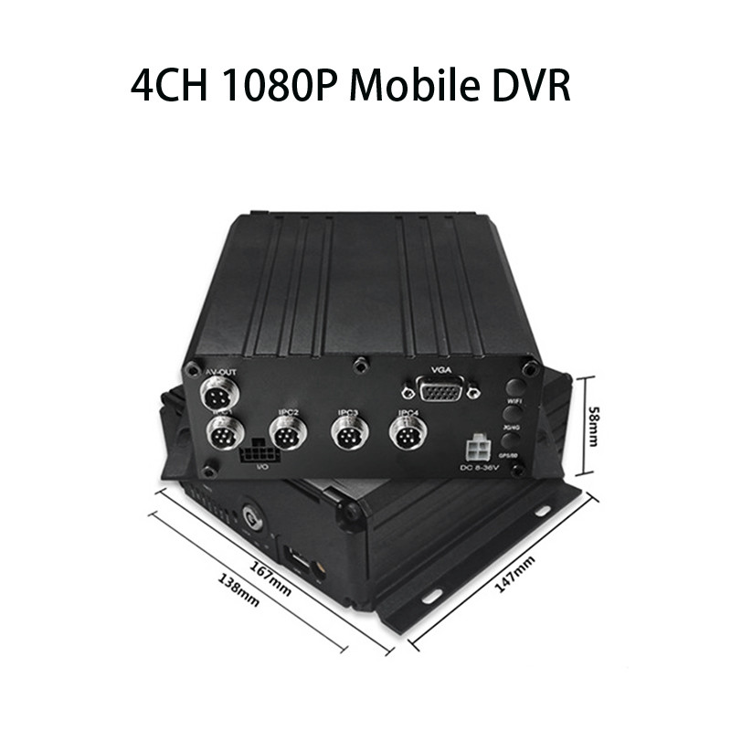 HD 1080P H.264 4 Channel Mobile DVR GPS WIFI Vehicle Bus Car Recorder