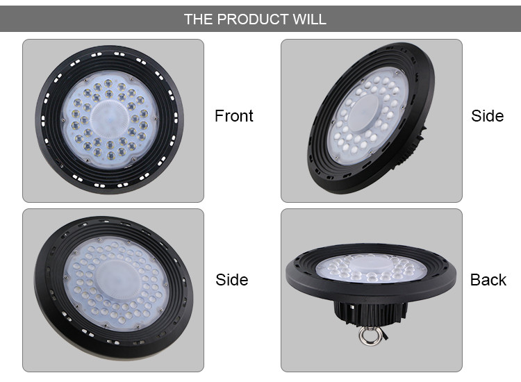 UFO Industrial LED High Bay Light 100 Watt 150 Watt 250 Watt Linear Adjustable Anti Glare
