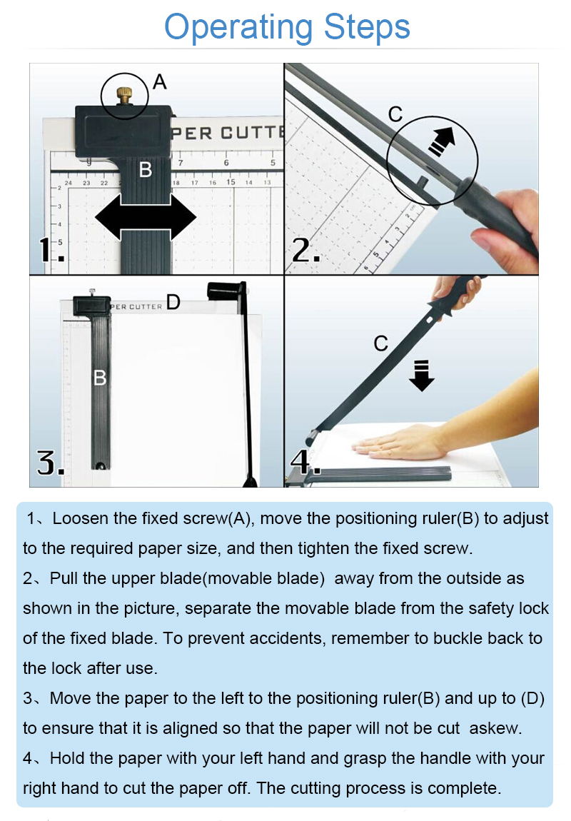 ZEQUAN Outlet Paper Cutter B3 Manual for Office Crafts Photo Paper Trimmer