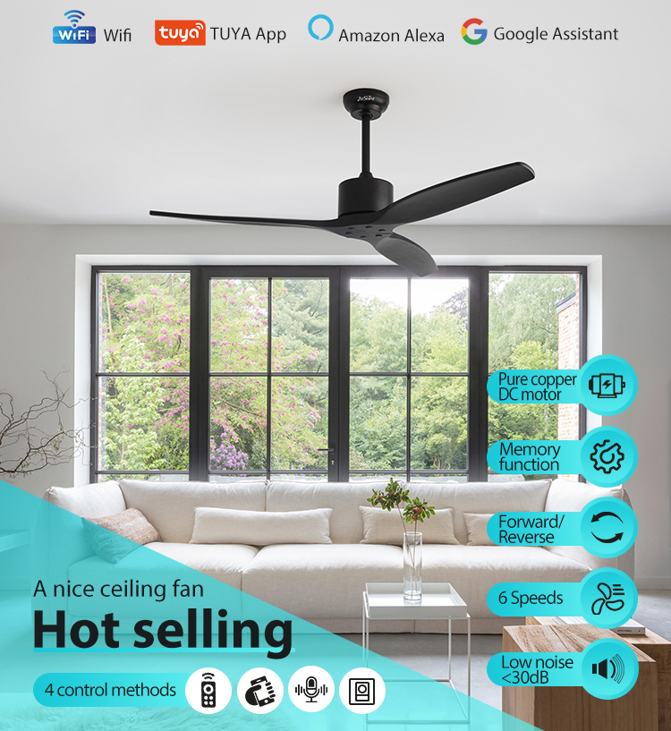 Standard Wind 52 Inches Ceiling Fan with Remote Control and 6 Speeds Private Mold NO