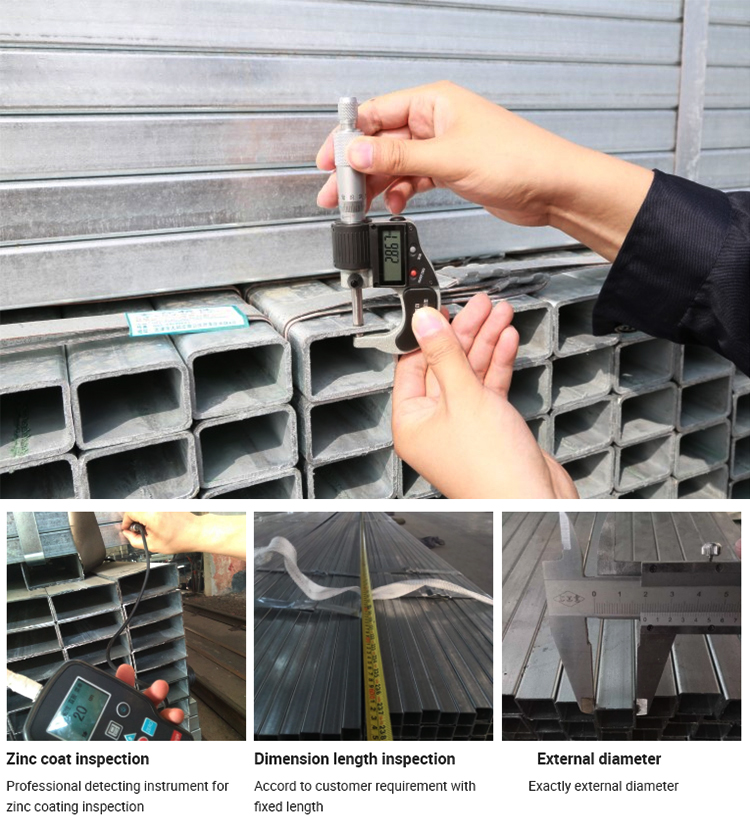 150x150mm 75X75X8mm Zinc Coated Tube ASTM A36 Square Structural Tube