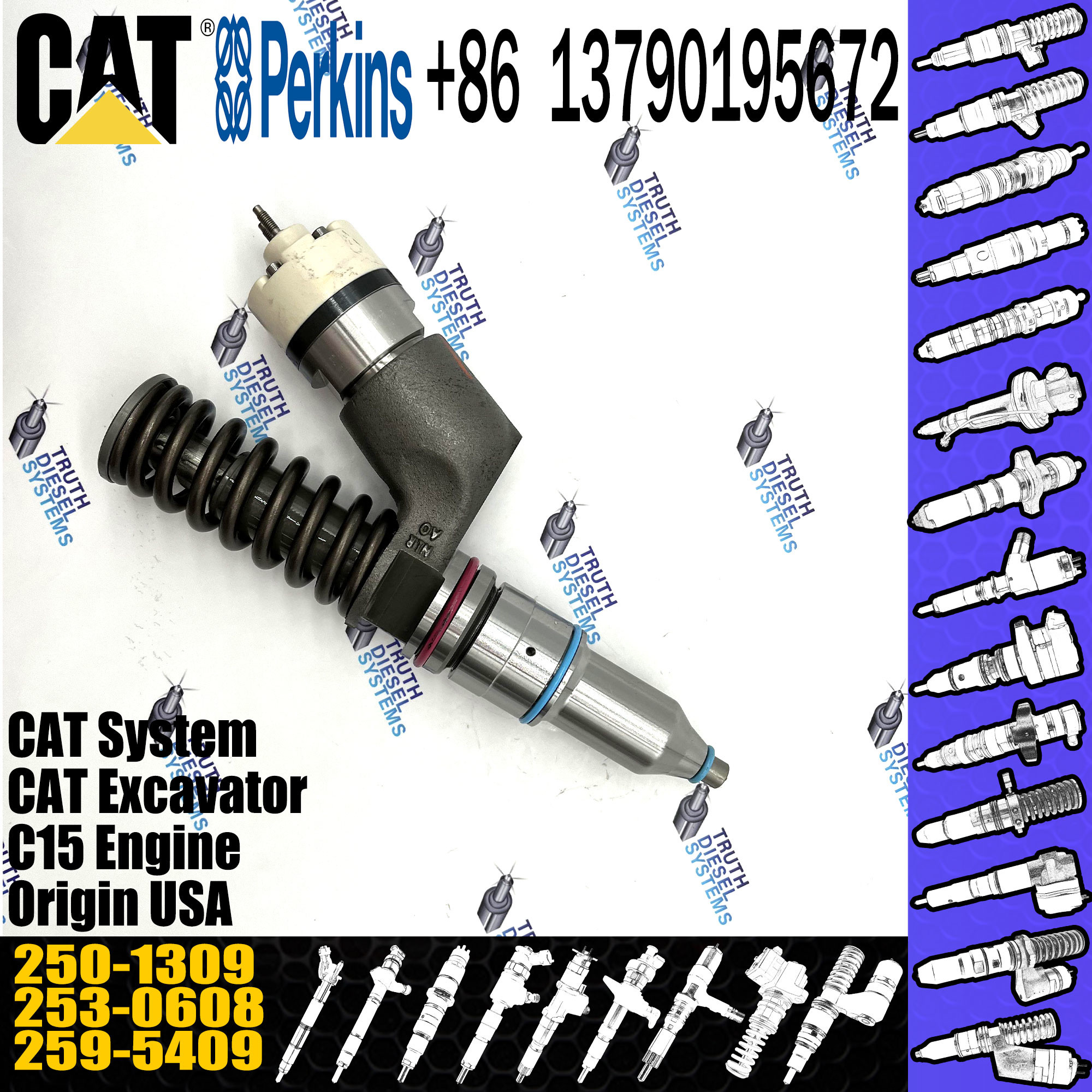 CAT C15 Engine Caterpillar Fuel Injector 10R-3258 250-1309 Origional Standard