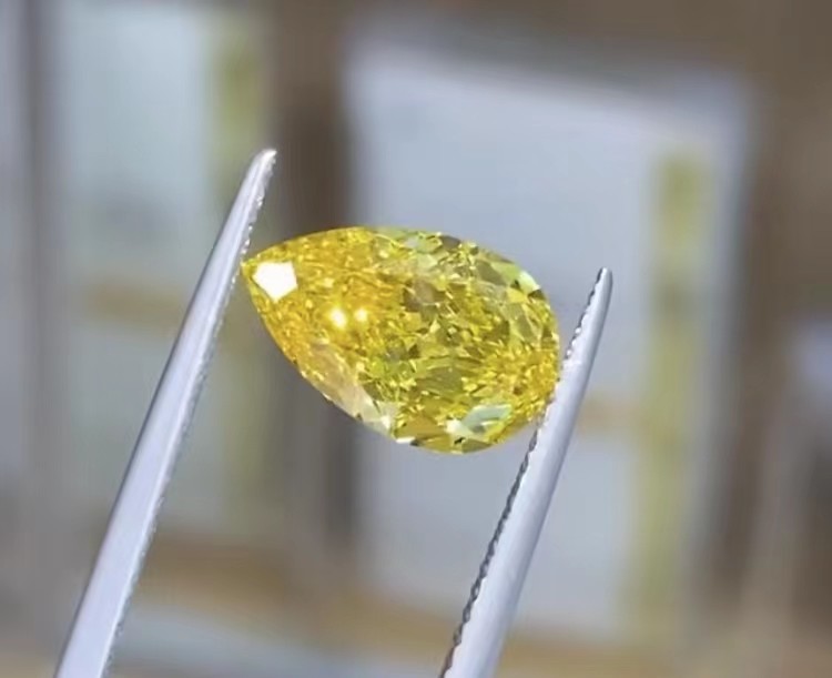 1CT 2CT 3CT Certified Loose Diamond Oval Fancy Vivid Yellow Lab Diamonds VVS2 VS1