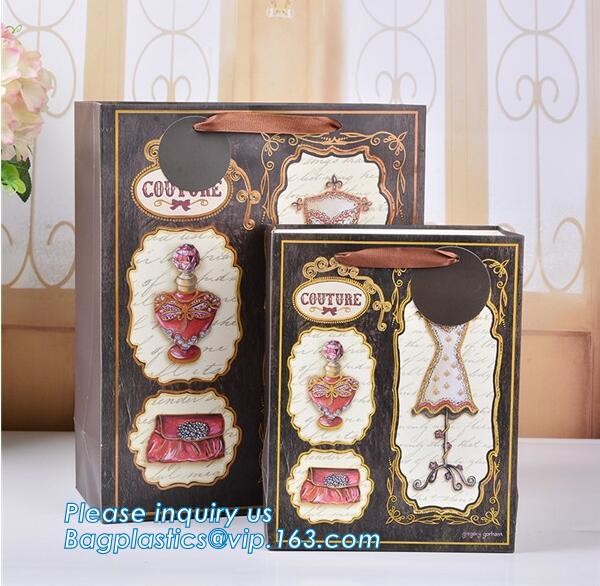 Luxury Paper Gift Carrier Shopping Bag Party Bag with Handles,printed paper carrier bag for apparel shopping bag, bageas