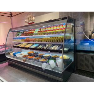 Semi Multideck Refrigerated Showcase With 3 Layers Adjustable Shelving