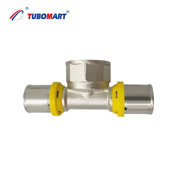 Quality TUBOMART OEM Factory Direct PEX TH TYPE Press Fittings Equal Tee for Multilayer PEX Pipes Gas Plumbing Solutions for sale
