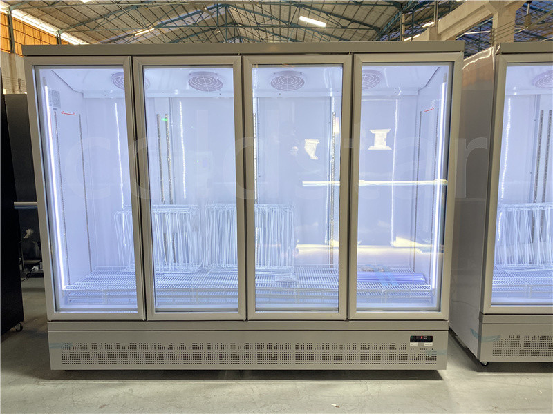 Commercial Swing Glass Door Freezer Frozen Food Upright Display Showcase