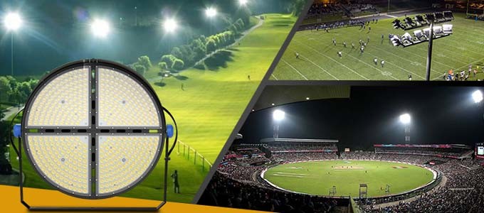 Round LED Sports Lights 1800W Ra70 Ra80 Sports Field Lighting For Sports Venues